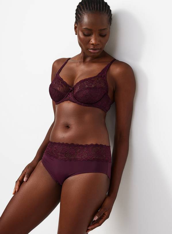 Burgundy Fleur Lace Shorts 20